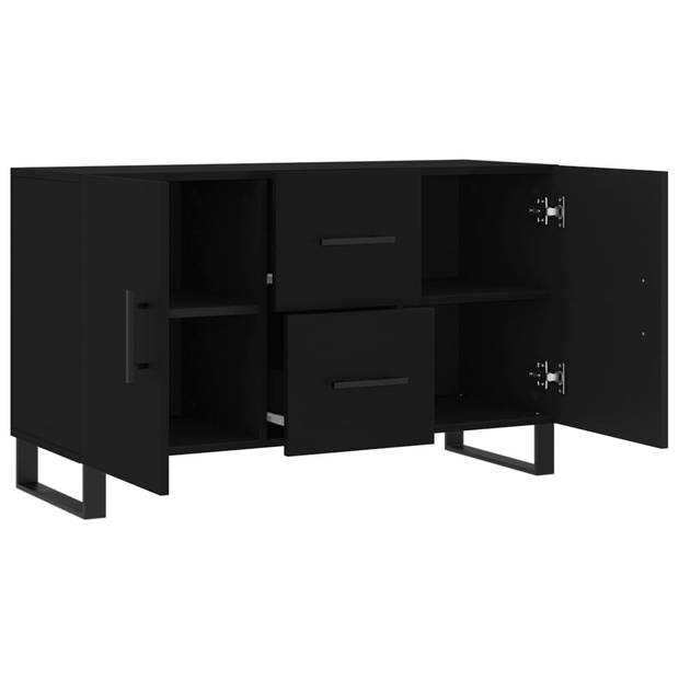 The Living Store Dressoir - Zwart - 100 x 36 x 60 cm - Duurzaam bewerkt hout en metaal