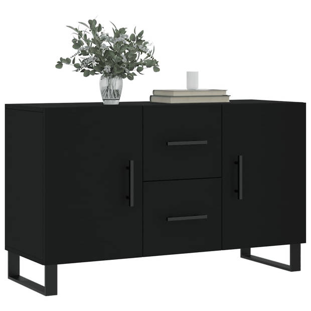 The Living Store Dressoir - Zwart - 100 x 36 x 60 cm - Duurzaam bewerkt hout en metaal