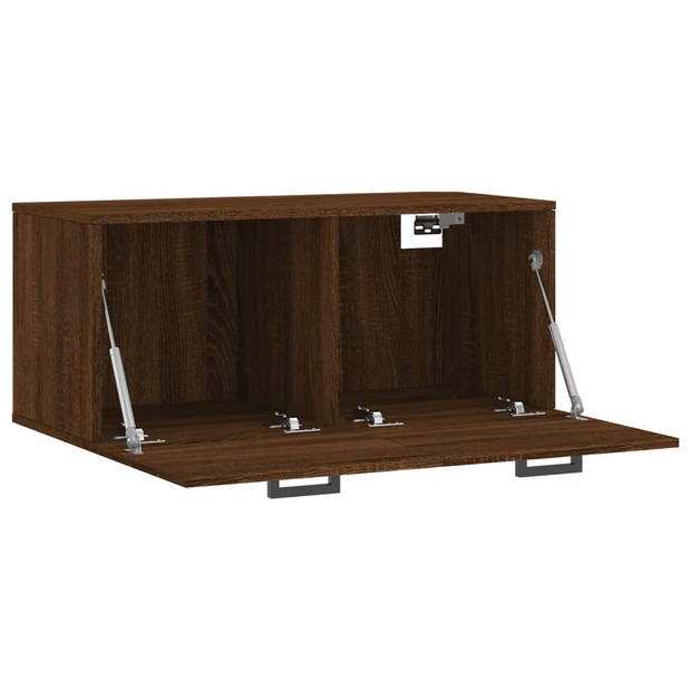 The Living Store Wandkast - bruineiken - 80 x 36.5 x 35 cm - praktisch en decoratief