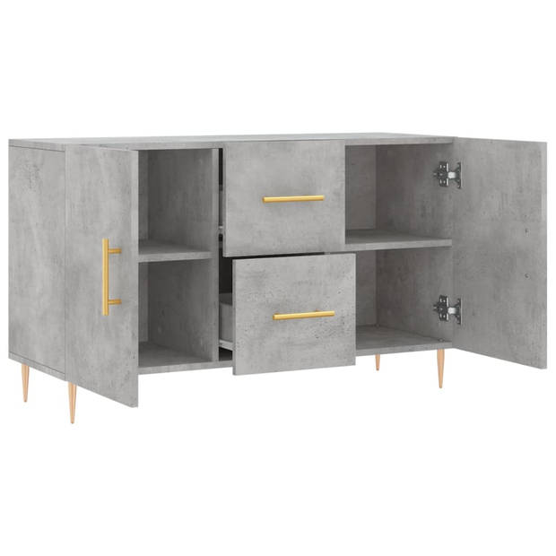 The Living Store Dressoir Betongrijs 100 x 36 x 60 cm - Duurzaam bewerkt hout en metalen poten