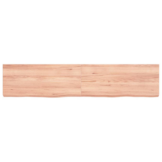 vidaXL Wandschap 140x30x(2-6)cm behandeld massief eikenhout lichtbruin