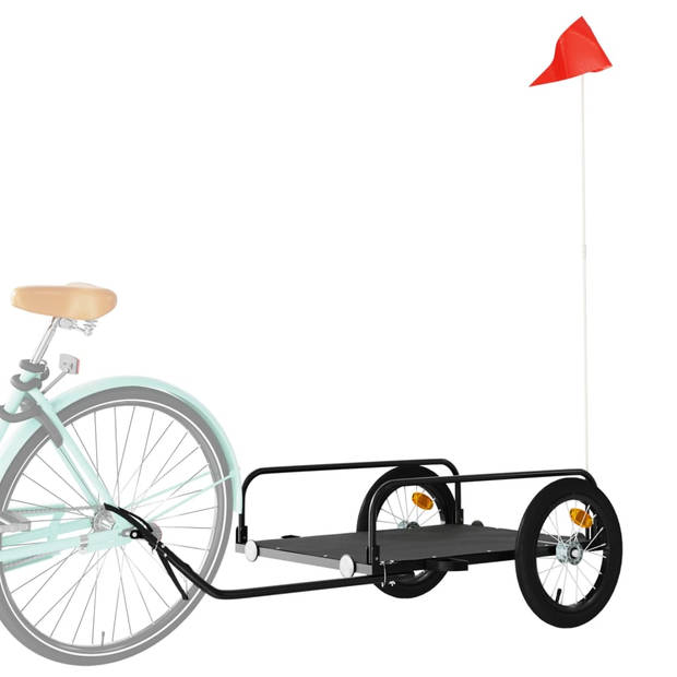 vidaXL Fietstrailer 126x63x34 cm ijzer zwart