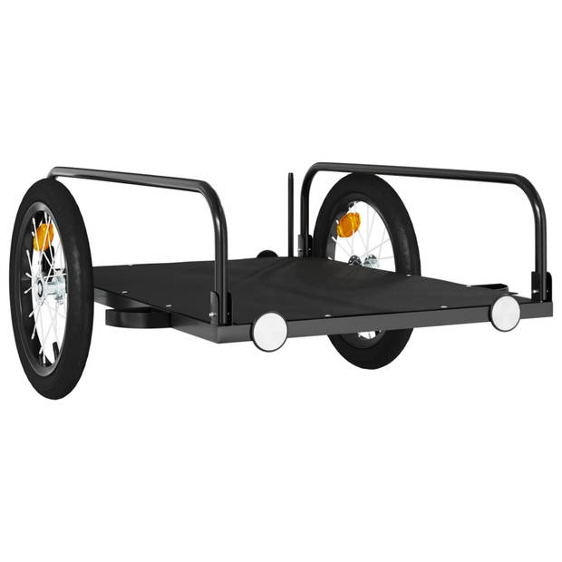 vidaXL Fietstrailer 126x63x34 cm ijzer zwart