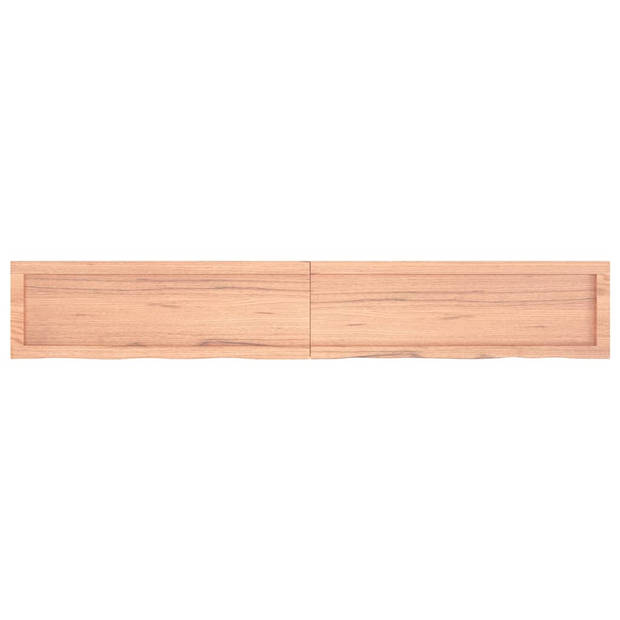 vidaXL Wandschap 180x30x(2-6)cm behandeld massief eikenhout lichtbruin