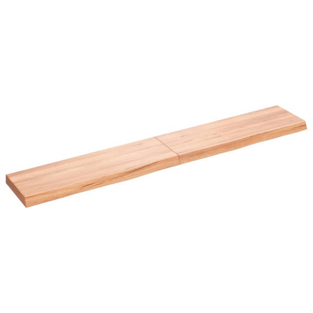 vidaXL Wandschap 180x30x(2-6)cm behandeld massief eikenhout lichtbruin