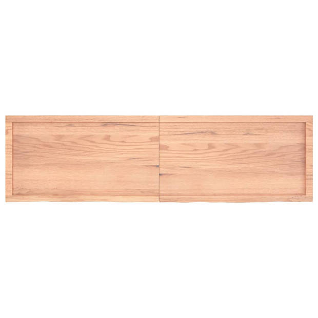 vidaXL Wandschap 180x50x(2-4)cm behandeld massief eikenhout lichtbruin