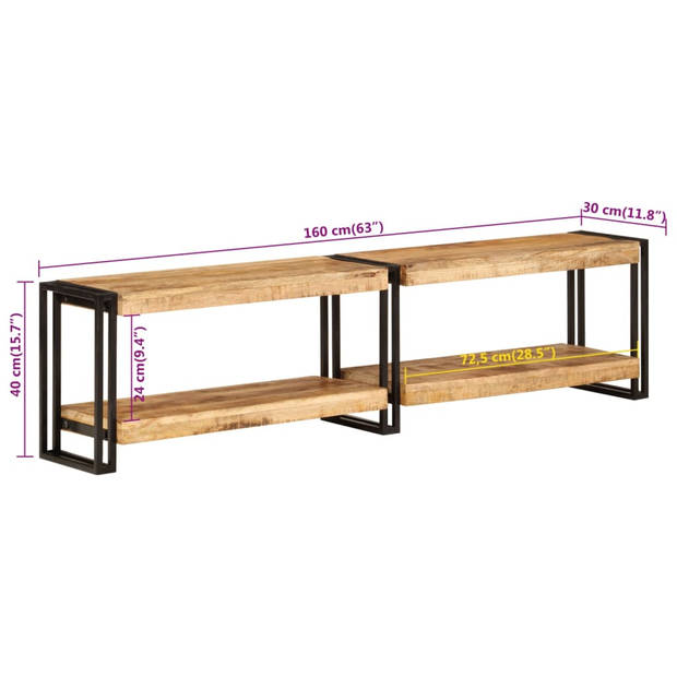 vidaXL Tv-meubel 160x30x40 cm massief mangohout