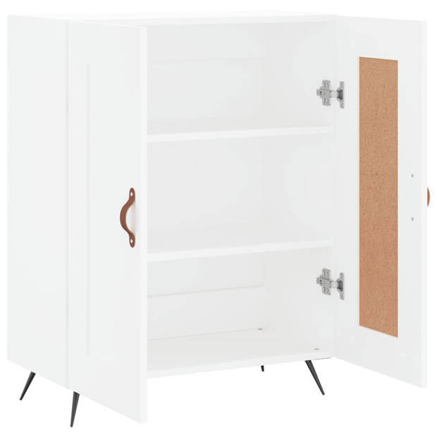 The Living Store Dressoir - Kast - 69.5 x 34 x 90 cm - Wit Hout/Metaal