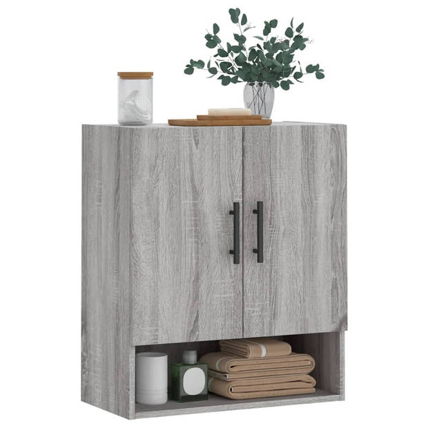 The Living Store Wandkast - The Living Store - Wandkasten - 60 x 31 x 70 cm - Grijs Sonoma Eiken