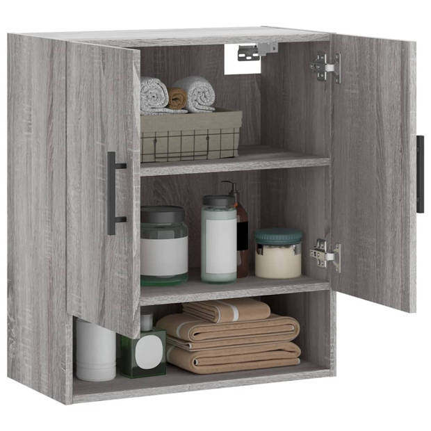 The Living Store Wandkast - The Living Store - Wandkasten - 60 x 31 x 70 cm - Grijs Sonoma Eiken