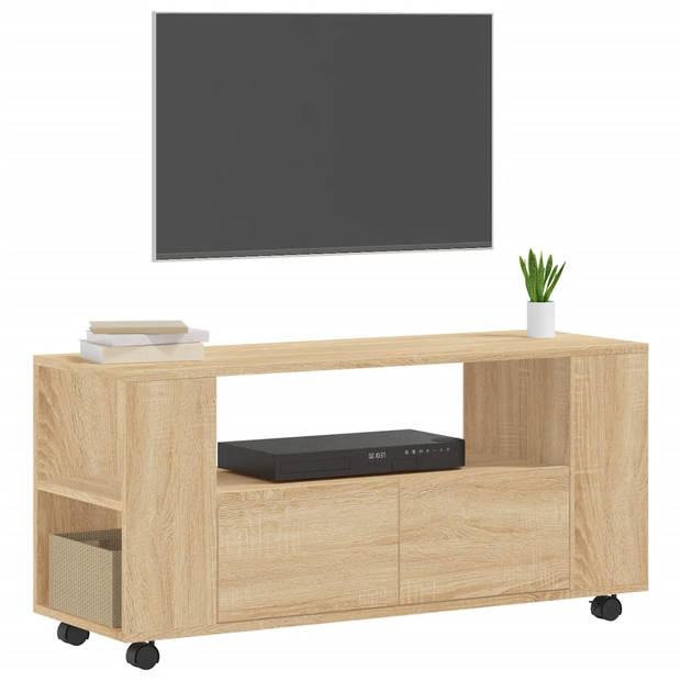 vidaXL Tv-meubel 102x34,5x43 cm bewerkt hout sonoma eikenkleurig