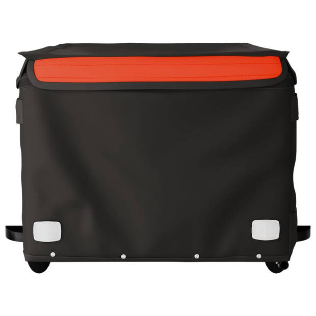 vidaXL Fietstrailer 45 kg ijzer zwart en oranje