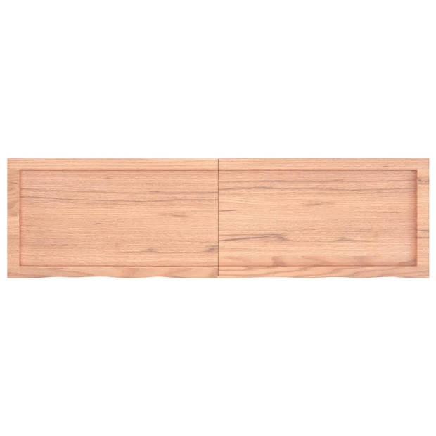 vidaXL Wandschap 140x40x(2-4)cm behandeld massief eikenhout lichtbruin