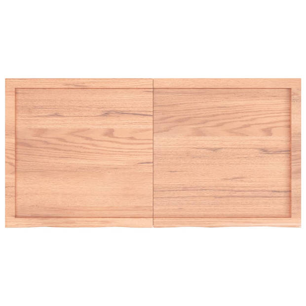 vidaXL Wandschap 120x60x(2-4)cm behandeld massief eikenhout lichtbruin