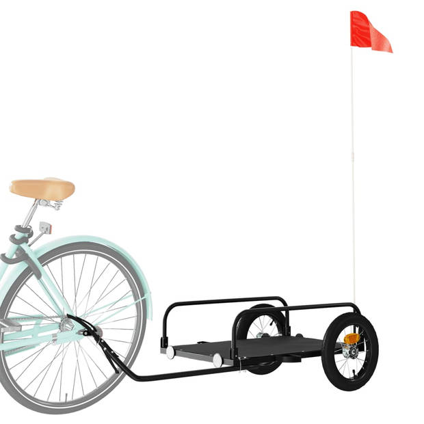 vidaXL Fietstrailer 122x53x31 cm ijzer zwart