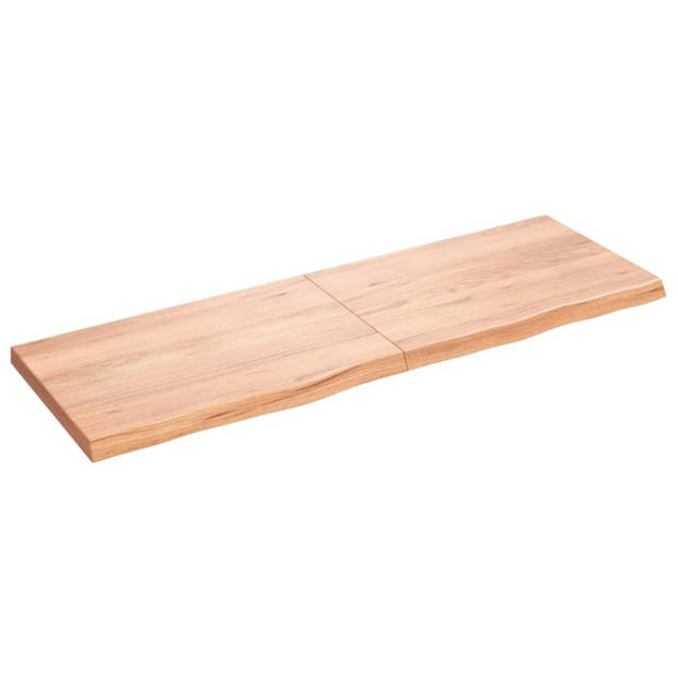 vidaXL Wandschap 180x60x(2-6)cm behandeld massief eikenhout lichtbruin