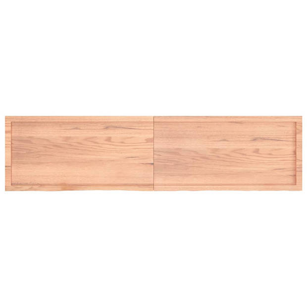 vidaXL Wandschap 200x50x(2-4)cm behandeld massief eikenhout lichtbruin