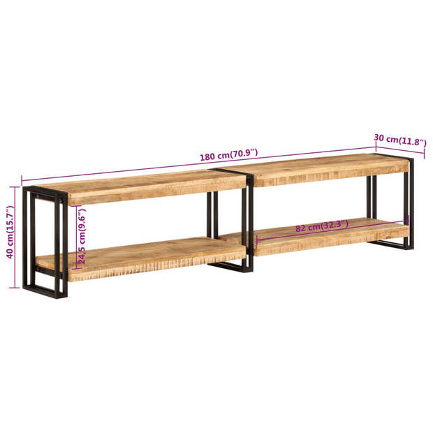 vidaXL Tv-meubel 180x30x40 cm massief mangohout