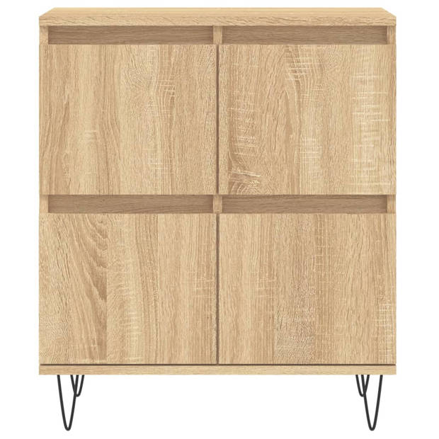 The Living Store Dressoir - Opbergkast - 60 x 35 x 70 cm - Sonoma Eiken - Bewerkt hout en ijzer