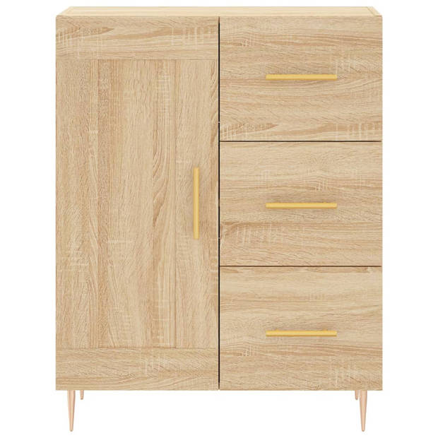 The Living Store Dressoir - Sonoma Eiken - 69.5 x 34 x 90 cm - Bewerkt Hout en Metaal