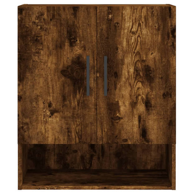 The Living Store Wandkast Gerookt Eiken - Zwevende opbergkast - 60 x 31 x 70 cm - Duurzaam bewerkt hout