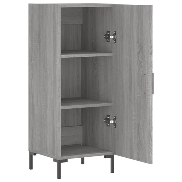 vidaXL Dressoir 34,5x34x90 cm bewerkt hout grijs sonoma eikenkleurig