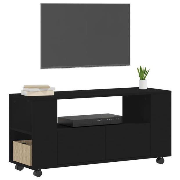 vidaXL Tv-meubel 102x34,5x43 cm bewerkt hout zwart