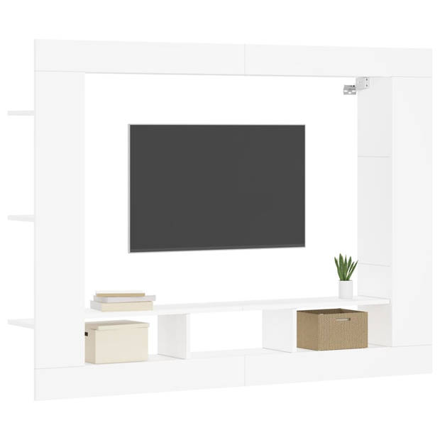 vidaXL Tv-meubel 152x22x113 cm bewerkt hout wit