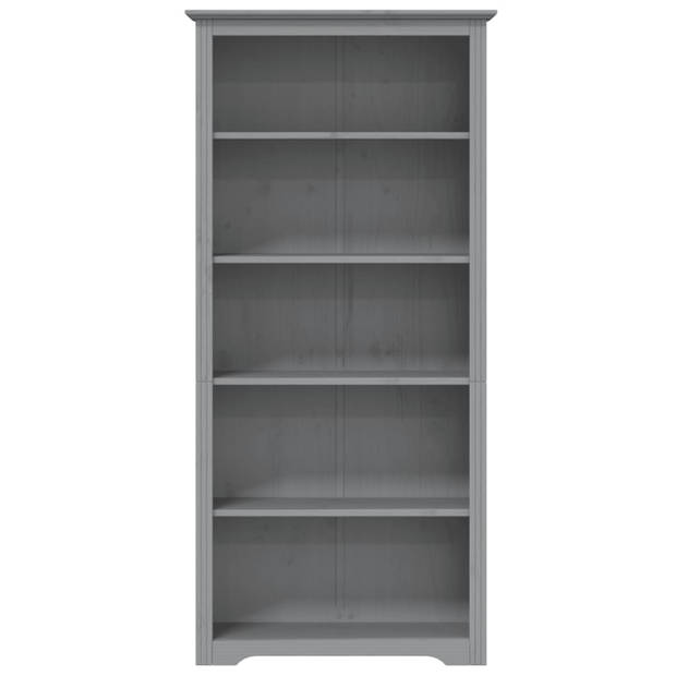 vidaXL Boekenkast 5-laags BODO 82x40x173 cm massief grenenhout grijs