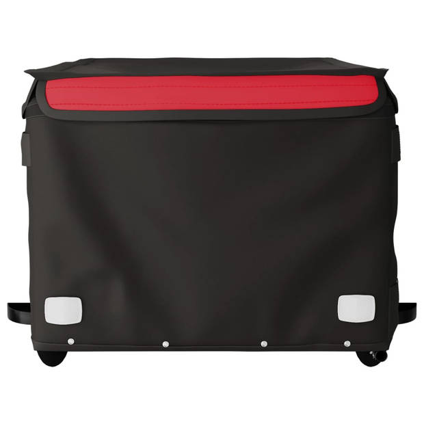 vidaXL Fietstrailer 45 kg ijzer zwart en rood