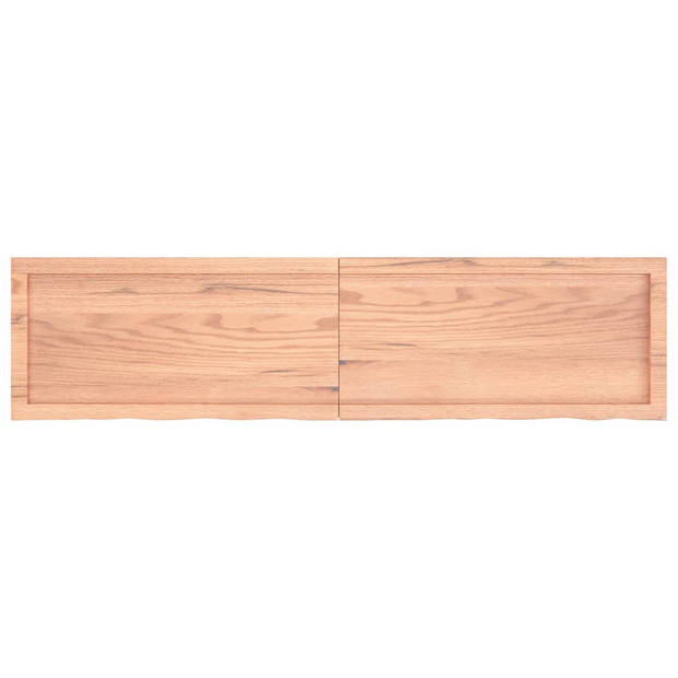 vidaXL Wandschap 160x40x(2-4)cm behandeld massief eikenhout lichtbruin