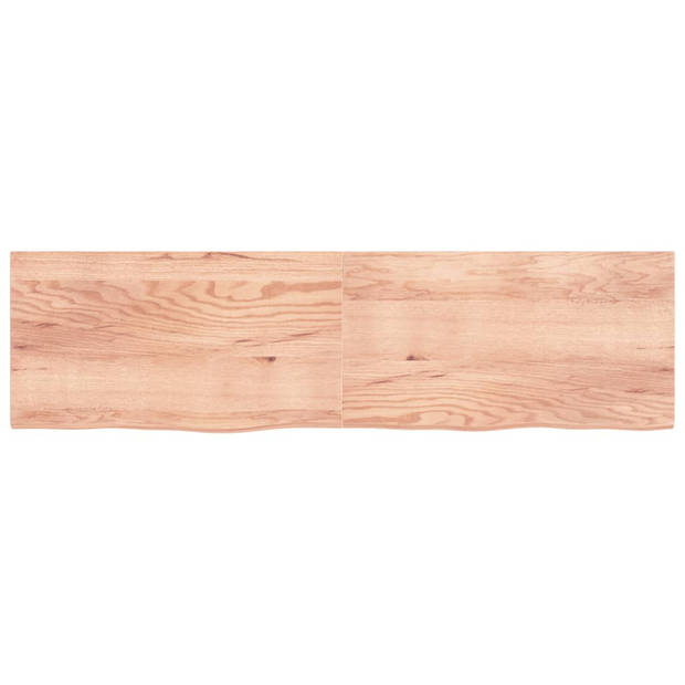 The Living Store Wandplank Massief Eikenhout - 220 x 60 x 4 cm - Lichtbruin