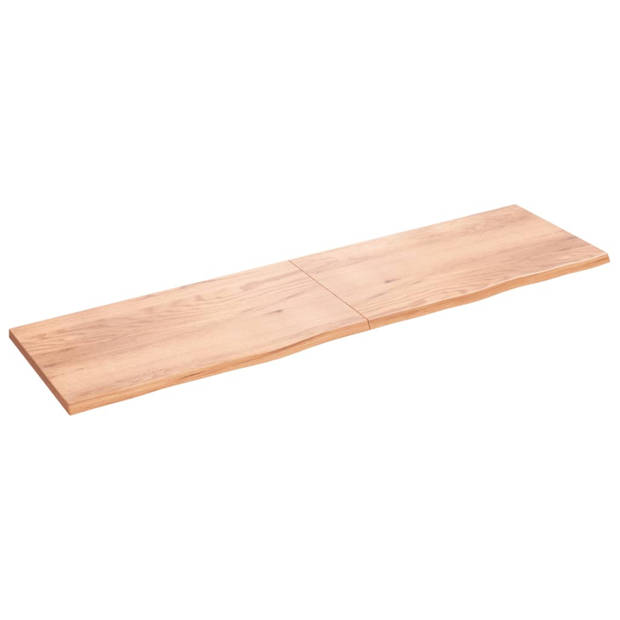 vidaXL Tafelblad 220x60x(2-4)cm behandeld massief eikenhout lichtbruin