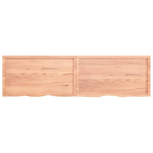 vidaXL Tafelblad 220x60x(2-4)cm behandeld massief eikenhout lichtbruin