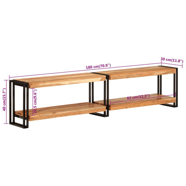 vidaXL Tv-meubel 180x30x40 cm massief acaciahout