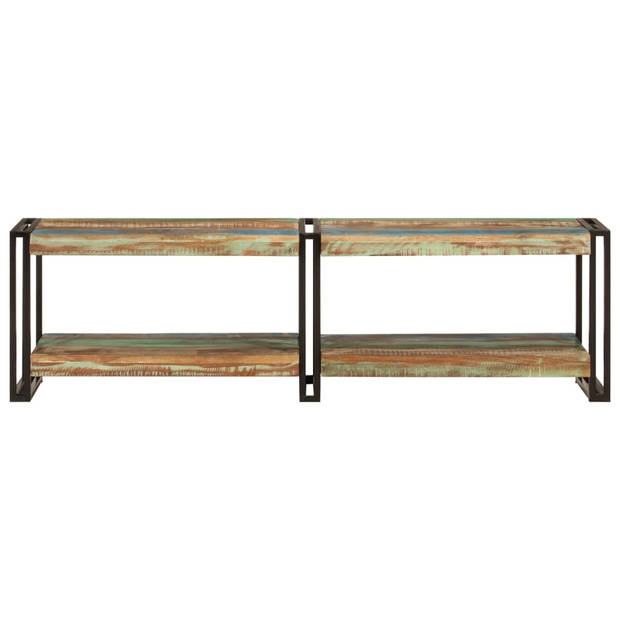 The Living Store Tv-kast Vintage - Gerecycled hout - 140x30x40 cm - Metalen frame