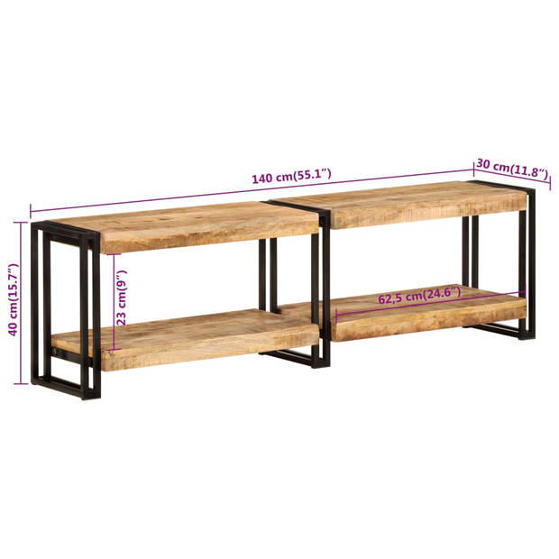 vidaXL Tv-meubel 140x30x40 cm massief mangohout