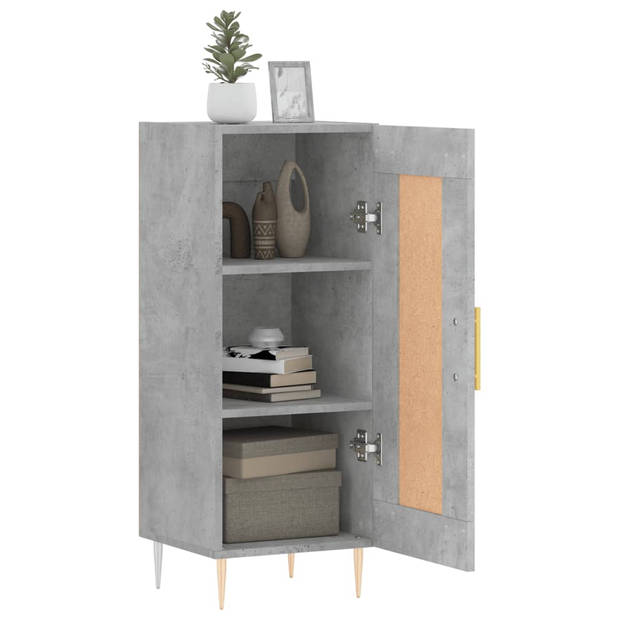 The Living Store Dressoir - Betongrijs - 34.5 x 34 x 90 cm - Metalen Poten