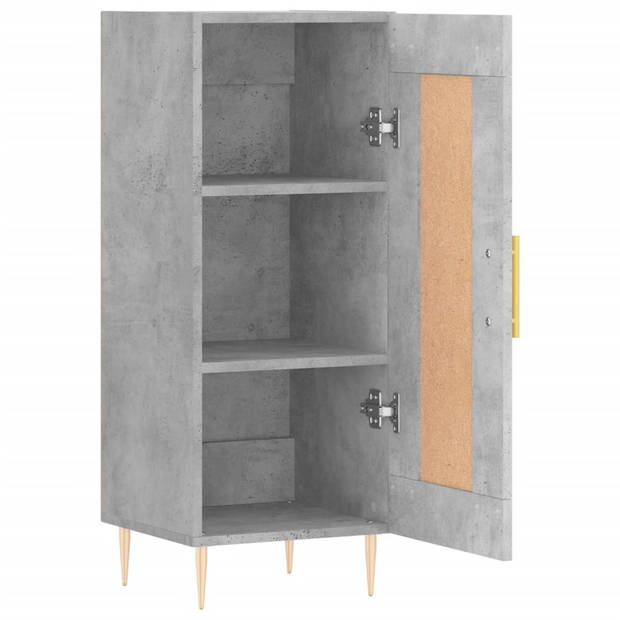 The Living Store Dressoir - Betongrijs - 34.5 x 34 x 90 cm - Metalen Poten