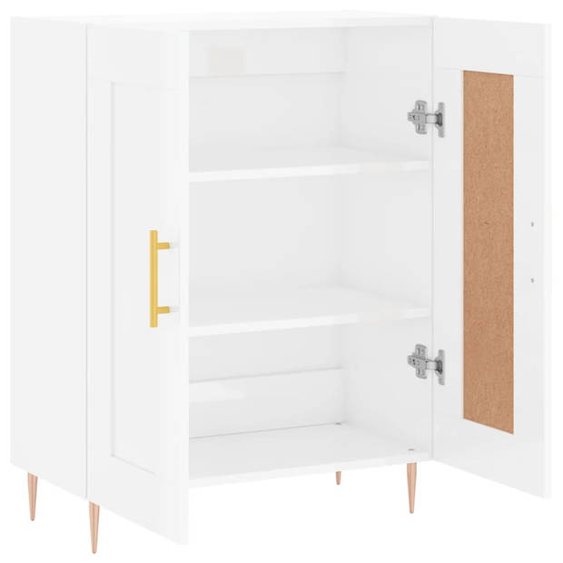 The Living Store Dressoir Meubel - 69.5 x 34 x 90 cm - Hoogglans wit