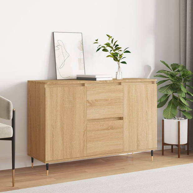 The Living Store Dressoir - Trendy - Opbergkast - 104 x 35 x 70 cm - Sonoma eiken hout