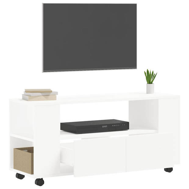 The Living Store TV-meubel - TV-kastje - 102 x 34.5 x 43 cm - wit