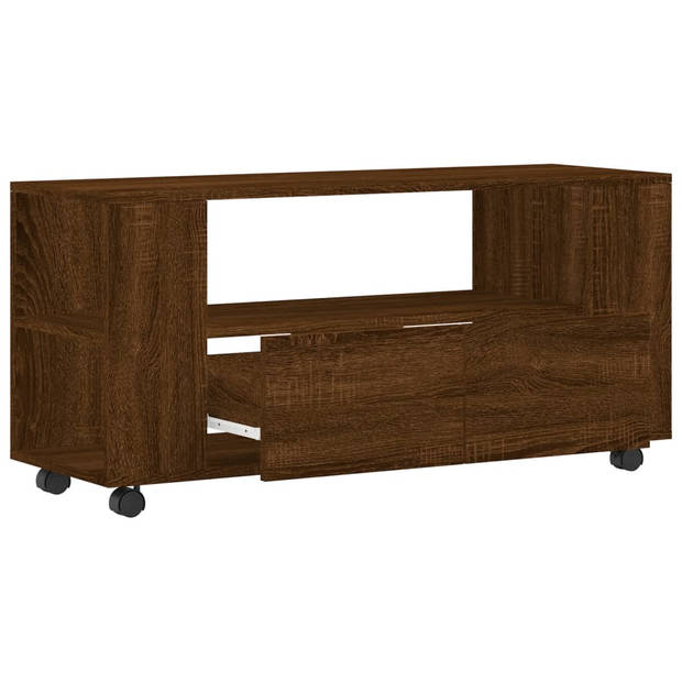 vidaXL Tv-meubel 102x34,5x43 cm bewerkt hout bruin eikenkleur