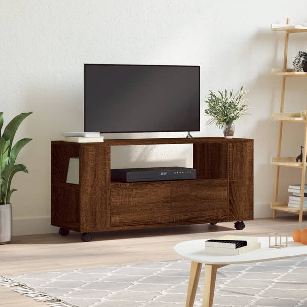 The Living Store Tv-meubel Bewerkt Hout - 102 x 34.5 x 43 cm - Trendy en praktisch