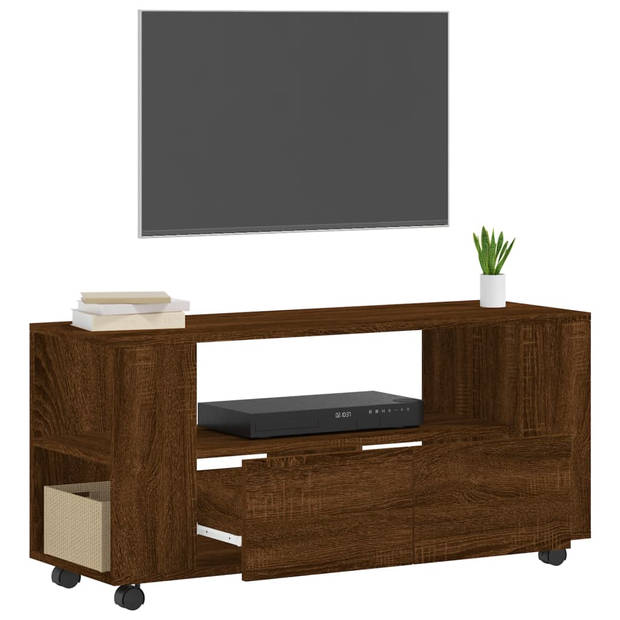 The Living Store Tv-meubel Bewerkt Hout - 102 x 34.5 x 43 cm - Trendy en praktisch