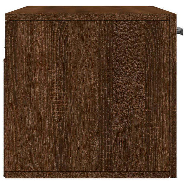 The Living Store Zwevende wandkast - Bruineiken - 80x36.5x35cm - Duurzaam hout