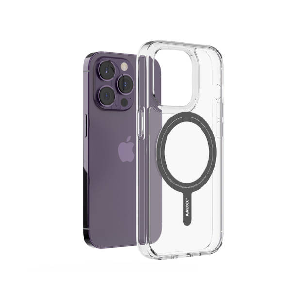 Apple iPhone 14 Pro - Telefoonhoesje - Backcover - Hoesje - MagSafe - Shock Proof - iRing® - Transparant