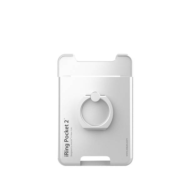 iRing® Pocket Mag Telefoonhouder - Pasjeshouder iPhone - Telefoon Ring - Telefoon standaard - Magnetisch - Parelwit