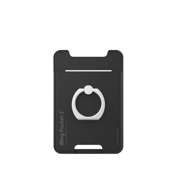 iRing® Pocket Mag Telefoonhouder - Pasjeshouder iPhone - Telefoon Ring - Telefoon standaard - Magnetisch - Zwart