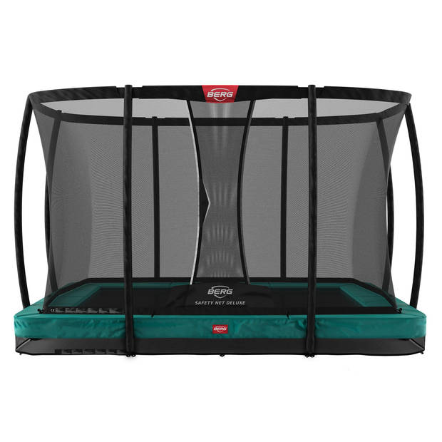 BERG Trampoline Ultim Champion met Veiligheidsnet - Safetynet Deluxe - InGround - 330 x 220 cm - Groen